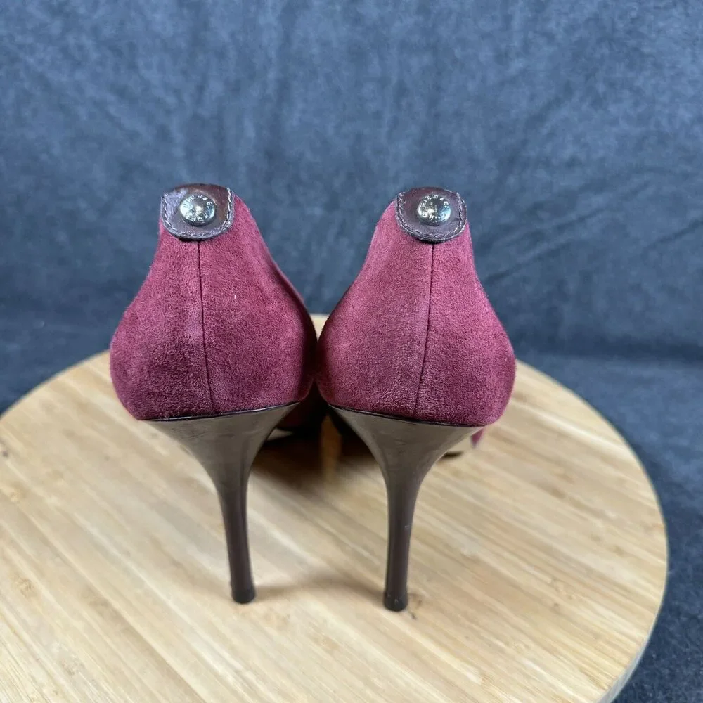 Michael Kors Stiletto Pumps Heels Womens 10.5 M Red Suede‎